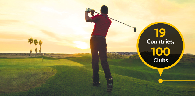 Tee off at 100 premium golf clubs across 19 countries